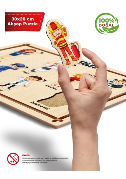 Ahşap Eğitici Öğretici Sevimli Meslekler Meslekleri Öğreniyorum