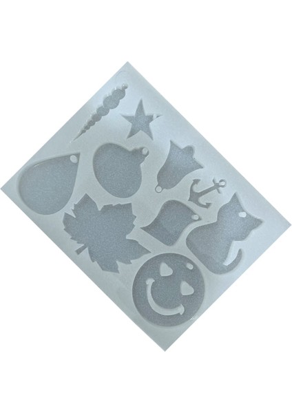 Epoksi Reçine Karışık Kolye Anahtarlık ve Magnet Kalıbı Model 2