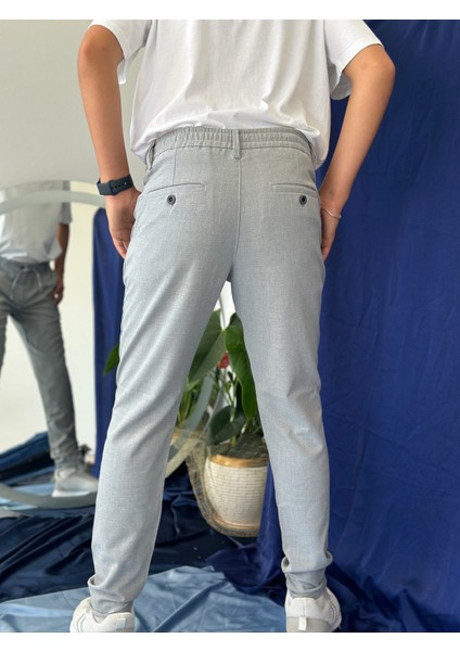 Erkek Pantolon Gri Jogger Pantolon