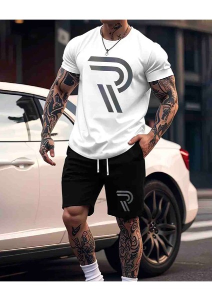 R Baskılı Özel Tasarım Oversize Alt Üst Takım