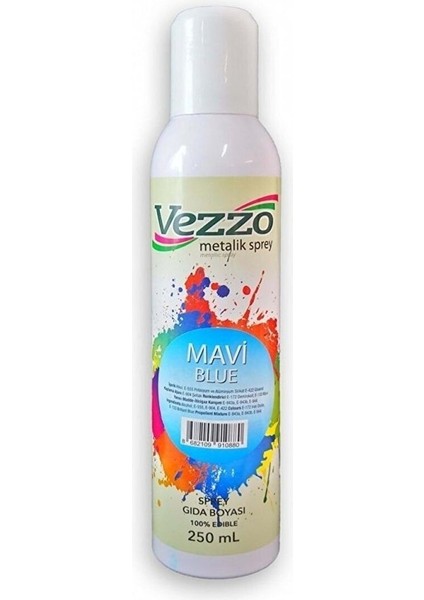 Metalik Yenilebilir Sprey Mavi 250 ml