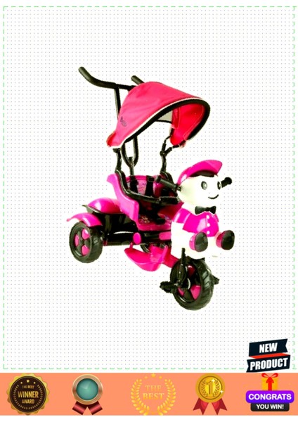 Babyyhopeee 125 Yupi Triycle 3 Tekerli Kontrollü Bisiklet Pembe 1 Gram Kız Erkek Çocuk Oyuncakları