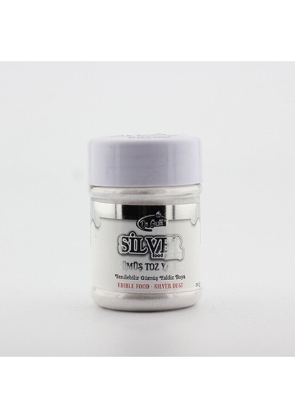 Gümüş (Silver) Yenilebilir Yaldız Toz Boya 50 gr