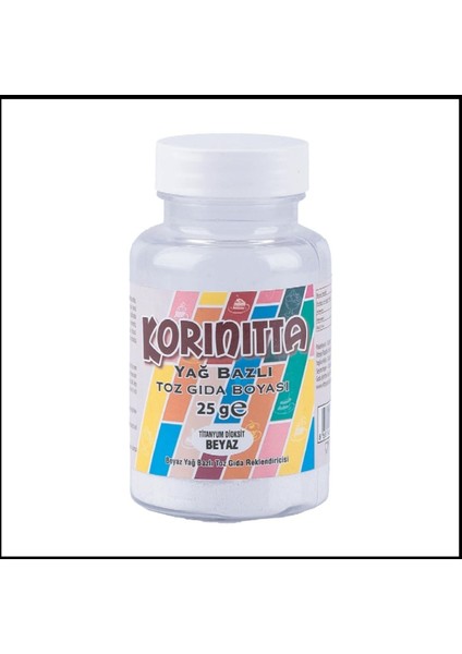Yenilebilir Yağ Bazlı Toz Gıda Boyası 25 gr Beyaz
