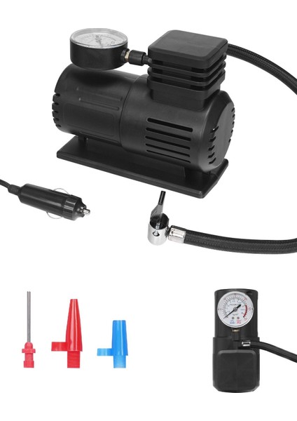 20W 12V Çakmaklık Girişli 150 Psı Taşınabilir Bisiklet/ Araç Hava Kompresörü