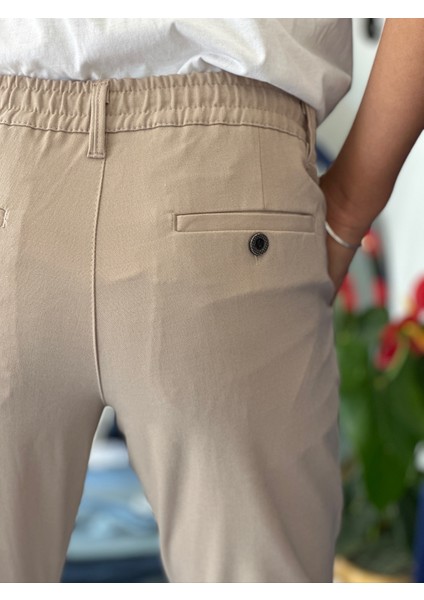 Erkek Pantolon Bej Jogger Pantolon