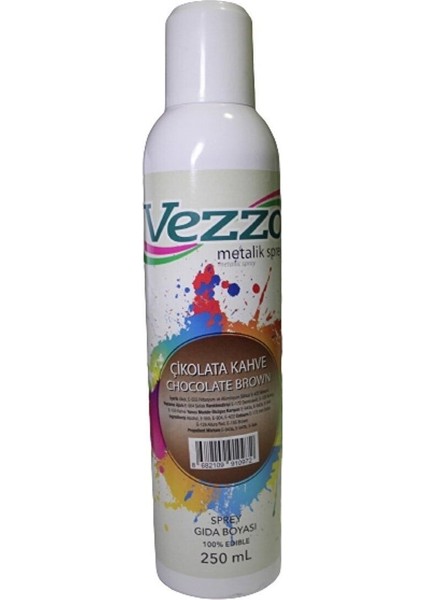 Metalik Yenilebilir Sprey Çikolata Kahve 250 ml