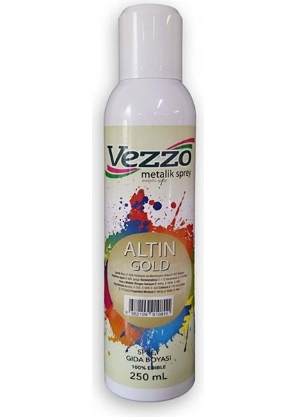 Metalik Yenilebilir Sprey Gold 250 ml