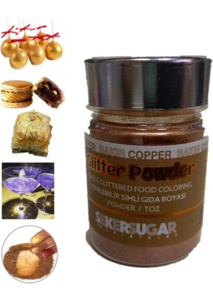 Yenilebilir Simli Bakır Toz Gıda Boyası 10 gr