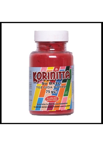 Yenilebilir Su Bazlı Toz Gıda Boyası 75 gr Bayrak Kırmızı