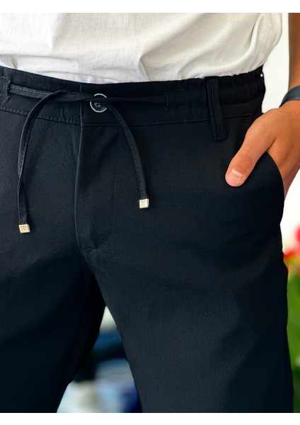 Erkek Pantolon Siyah Jogger Pantolon