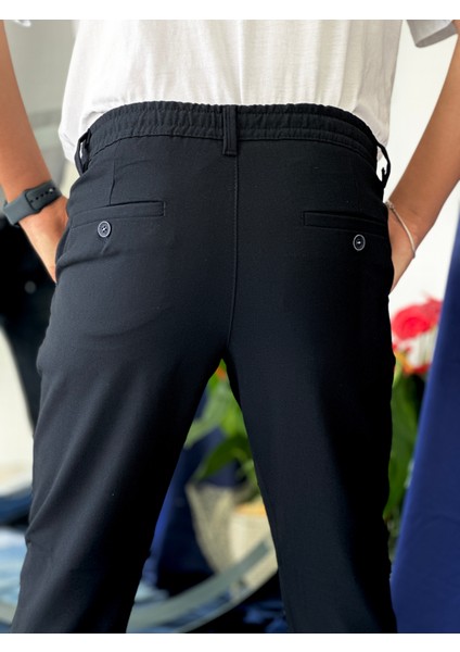 Erkek Pantolon Siyah Jogger Pantolon