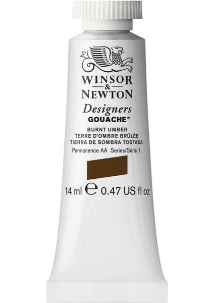 Winsor & Newton Designers Guaj Boya 14ML Burnt Umber 076 S.1