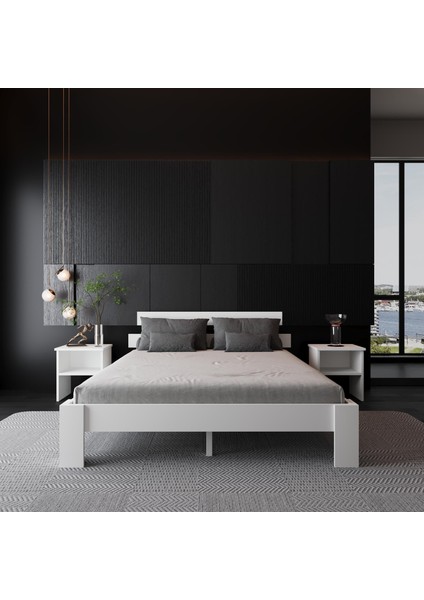 Lotus MDF Karyola Minimalist Tasarım ve Kolay Kurulum 22 cm Yükseklikle