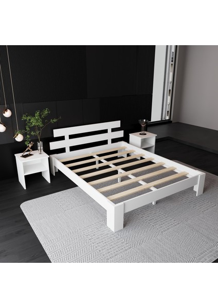 Lotus MDF Karyola Dayanıklı Yapı ile 22 cm Yükseklik Modern Beyaz Tasarım modelleri