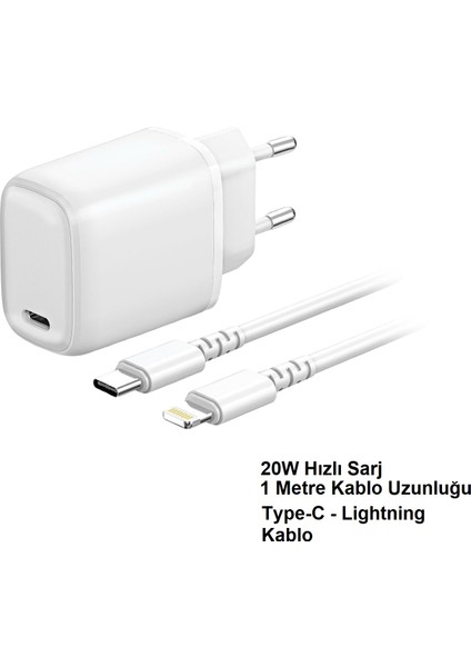 Iberry 20W Iphone 11 - 12 -13- 14 Pro ve Promax Hızlı Sarj Seti
