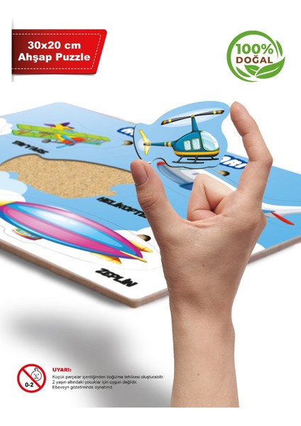 Ahşap Eğitici Öğretici Hava Taşıtları Sok Tak Bul Tak Puzzle modelleri