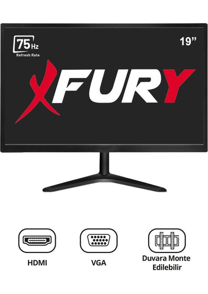 19" Geniş Ekran 75 Hz 5ms (Vga,hdmı) LED Monitör