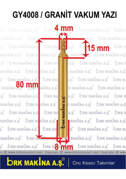 Granit Vakum Yazı 4 mm