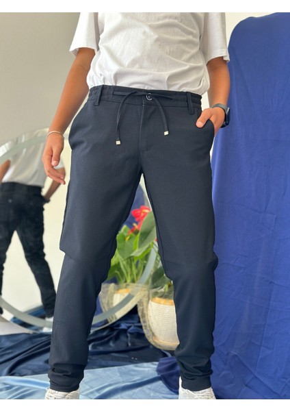 Erkek Pantolon Lacivert Jogger Pantolon