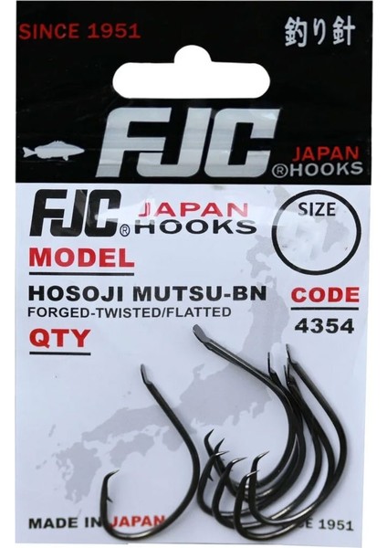 FJC4354 Hosoji Mutsu Black Nickel Çember Olta Iğnesi