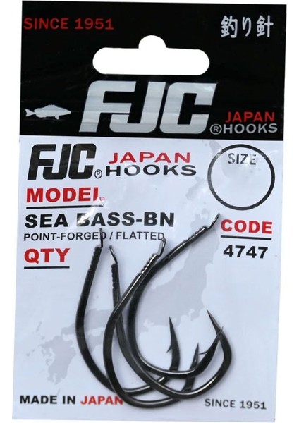 FJC4747 Sea Bass Black Nickel Olta Iğnesi