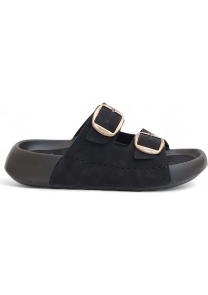 2154 Çift Tokalı Ultra Hafif Eva Tabanlı Havuz,plaj,günlük,umre ve Hac Için Uyumlu Erkek Terlik - NKT02154-SIYAH-42-43 fırsatları