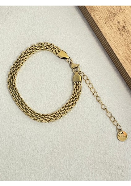 316 L Cerrahi Çelik Altın Modeli Geniş Gold Paslanmaz Kararmaz Çelik Bileklik fiyatları