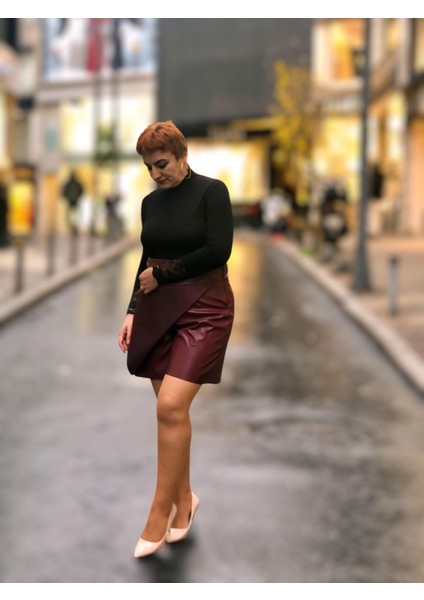 Deri Mini Şortlu Etek fiyatları