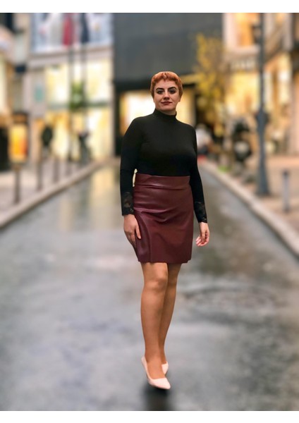 Deri Mini Şortlu Etek modelleri