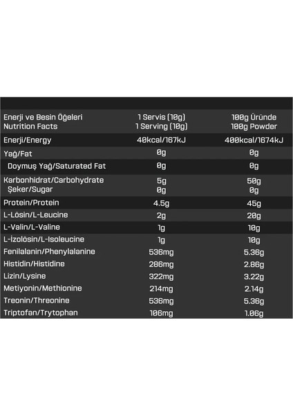 Eaa+ Esansiyel Amino Asit Kaynağı 500G 50 Servis fiyatları