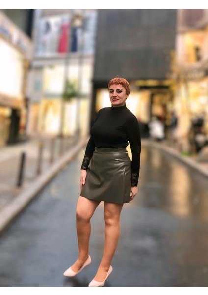 Deri Mini Şortlu Etek fiyatları