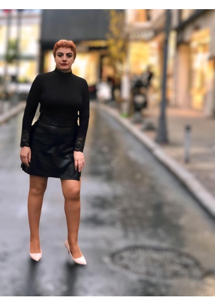 Deri Mini Şortlu Etek fırsatları