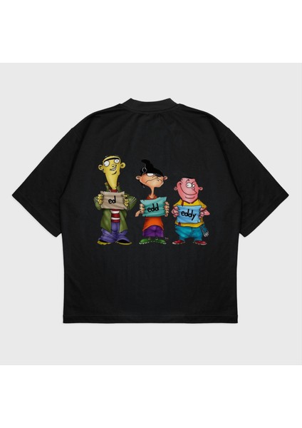 Oversize 'ed, Edd, Eddy' Baskılı T-Shırt