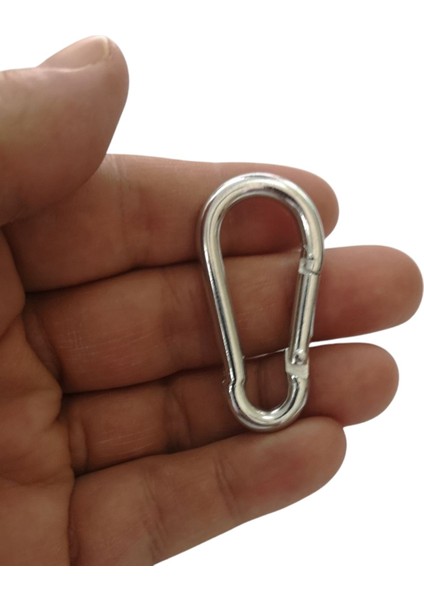 Galvanizli Karabina, 5 Mm, Askı, Çengel, Kanca, Anahtarlık (4 Adet) fırsatları