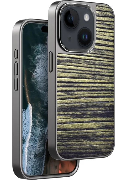 Iphone 14 Wave Kapak - Koyu Kahve Ynsmr