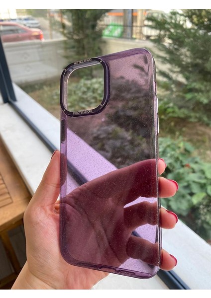 iPhone 11 Pro Max Mor Şeffaf Sert Telefon Kılıfı