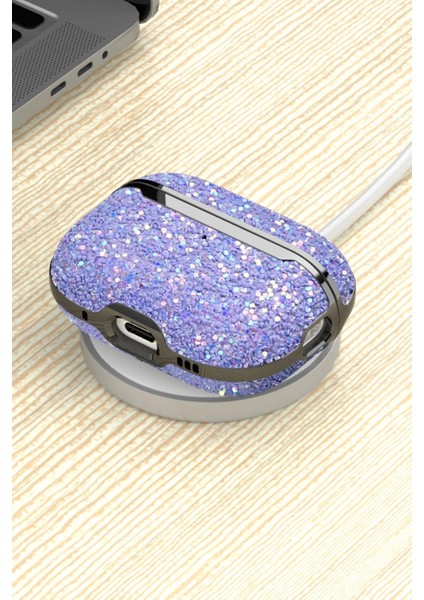 Onegif Airpods 2 (2.nesil) Bright Simli Airpods Kapak - Derin Mor Ynsmr