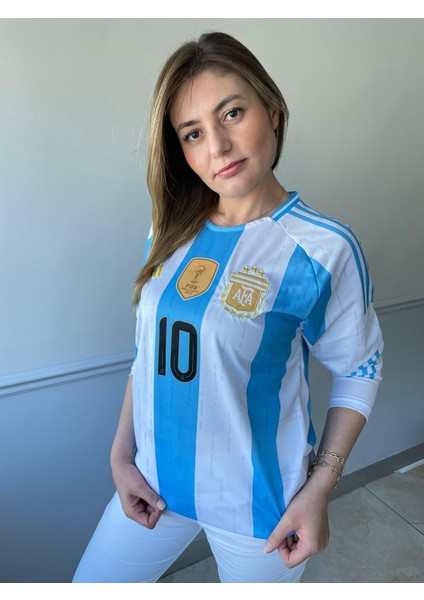 Lionel Messi Arjantin Milli Takım Şampiyonlar Ligi Uzun Kol Yetişkin T-Shrt Forma