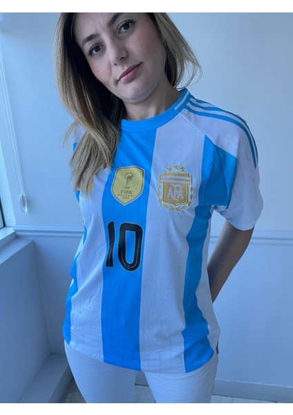 Lionel Messi Arjantin Milli Takım Şampiyonlar Ligi Kısa Kol Yetişkin T-Shrt Forma