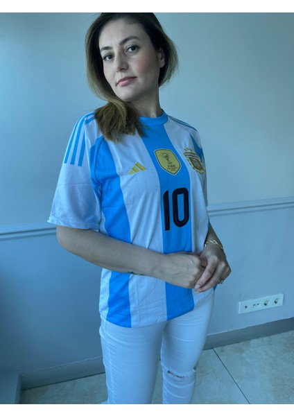 Lionel Messi Arjantin Milli Takım Şampiyonlar Ligi Kısa Kol Yetişkin T-Shrt Forma