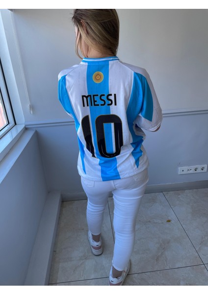Lionel Messi Arjantin Milli Takım Şampiyonlar Ligi Kısa Kol Yetişkin T-Shrt Forma