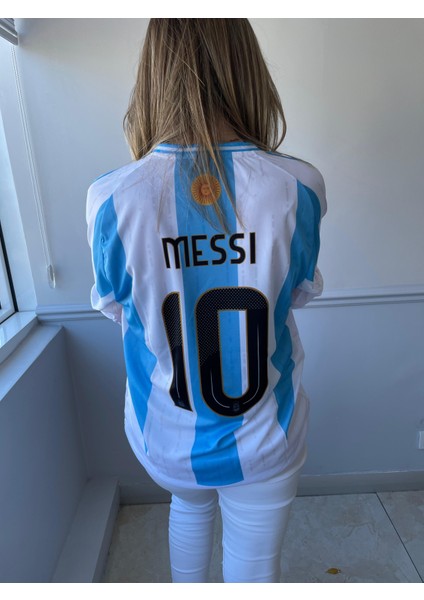Lionel Messi Arjantin Milli Takım Şampiyonlar Ligi Kısa Kol Yetişkin T-Shrt Forma