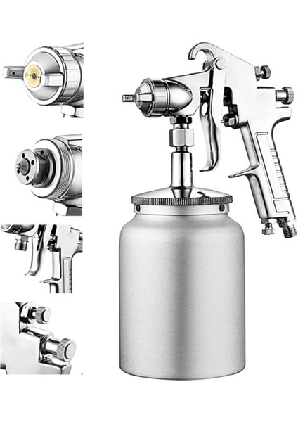 Profesyonel Alüminyum Alttan Depo 1.8mm 750ML Boya Tabancası