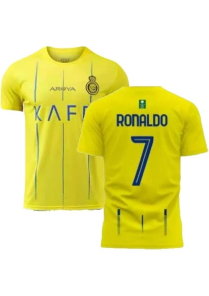 Al-Nassr Cristiona Ronaldo Iç Saha Sarı Yeni Sezon Kısa Kol Yetişkin T-Shrt Forma