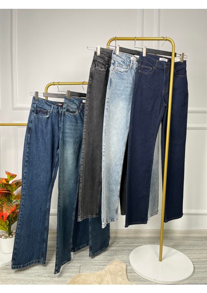 7033 Yüksek Bel Straight Denim Kot Pantolon