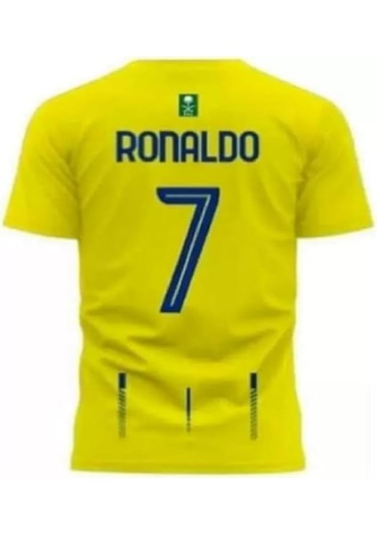 Al-Nassr Cristiona Ronaldo Iç Saha Sarı Yeni Sezon Kısa Kol Yetişkin T-Shrt Forma