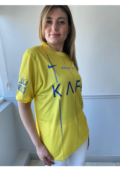 Al-Nassr Cristiona Ronaldo Iç Saha Sarı Yeni Sezon Kısa Kol Yetişkin T-Shrt Forma