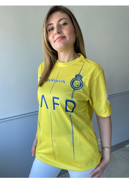 Al-Nassr Cristiona Ronaldo Iç Saha Sarı Yeni Sezon Kısa Kol Yetişkin T-Shrt Forma