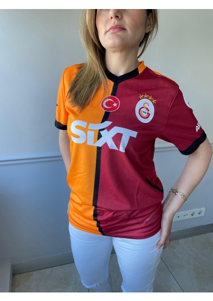 Galatasaray. Victor Osimhen. Sarı-Kırmızı Yeni Sezon Kısa Kol Yetişkin T-Shrt Forma